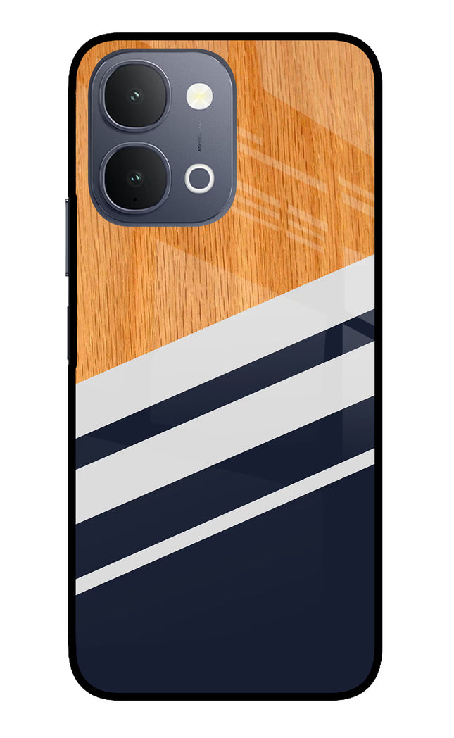 Blue and white wooden iQOO Z11x 5G Metal Case Back Cover by Casekaro