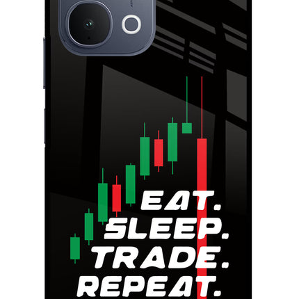 Eat Sleep Trade Repeat iQOO Z11x 5G Metal Case Back Cover by Casekaro