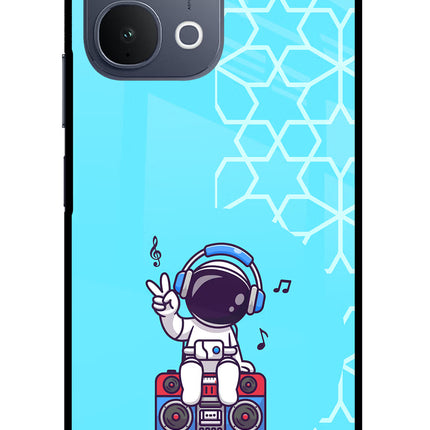 Cute Astronaut Chilling iQOO Z11x 5G Metal Case Back Cover by Casekaro