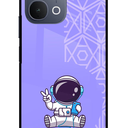 Cute Astronaut Chilling iQOO Z11x 5G Metal Case Back Cover by Casekaro