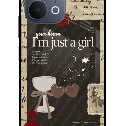 I am just a girl iQOO Z11x 5G Metal Case Back Cover by Casekaro