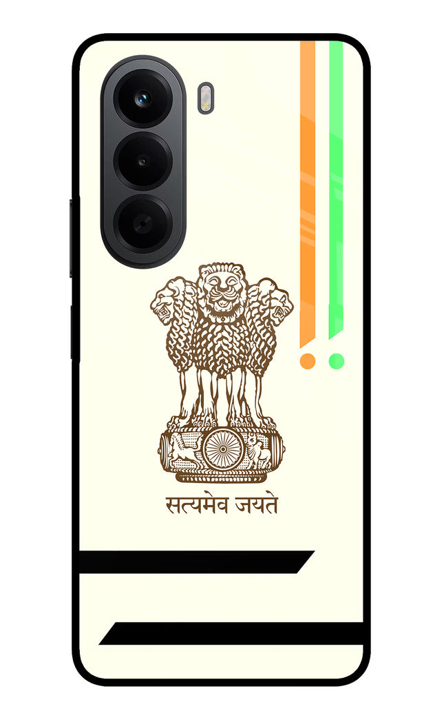 Satyamev Jayate Brown Logo OnePlus Nord CE6 Lite Metal Case Back Cover by Casekaro