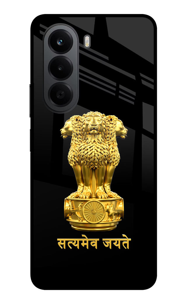 Satyamev Jayate Golden OnePlus Nord CE6 Lite Metal Case Back Cover by Casekaro