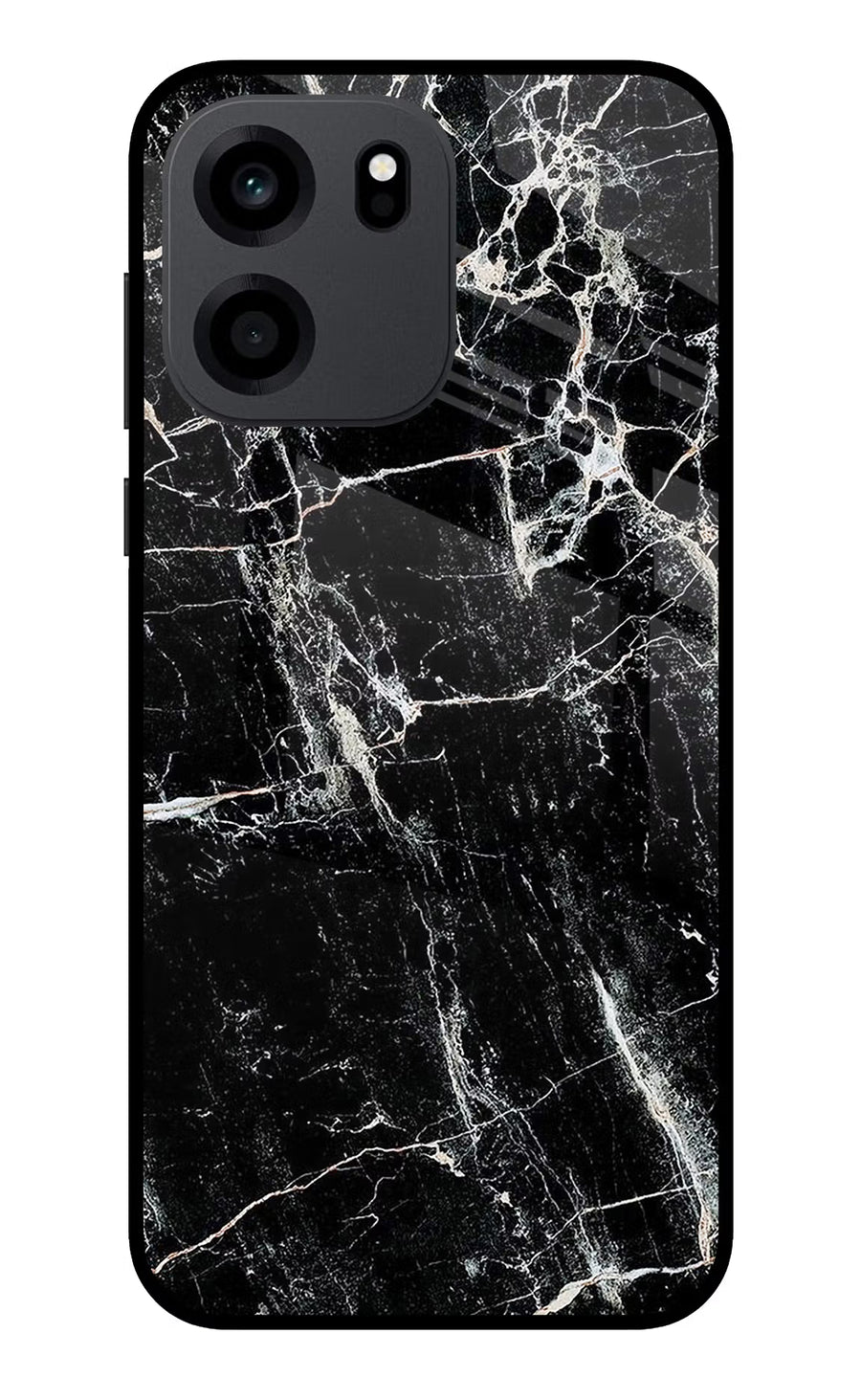 Black Marble Texture OnePlus Nord CE 6 Back Cover, Metal case