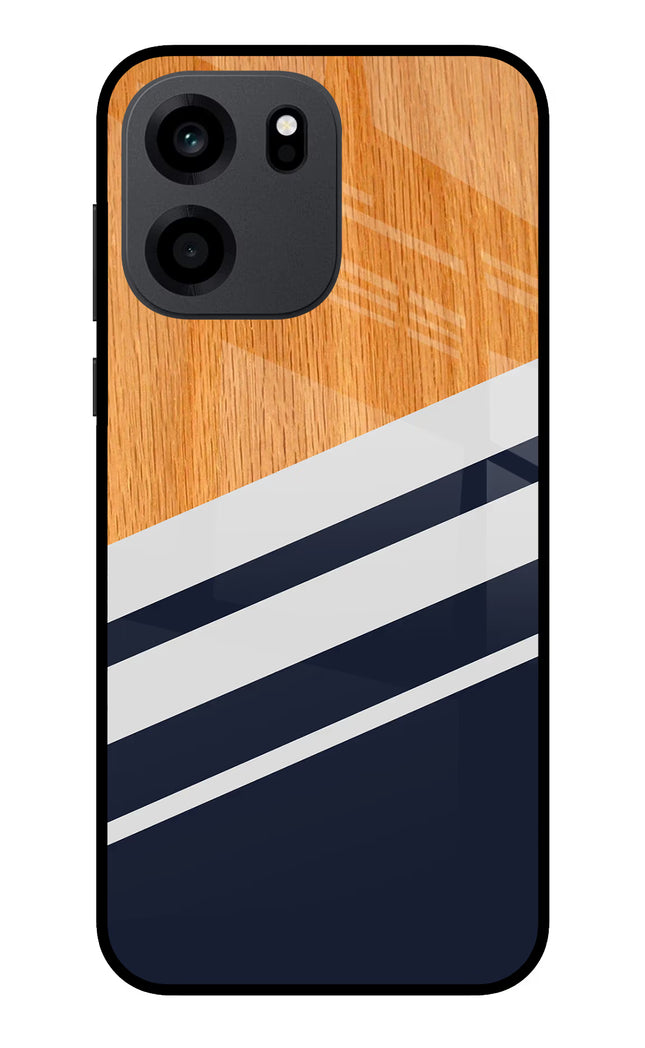 Blue and white wooden OnePlus Nord CE 6 Metal Case Back Cover by Casekaro