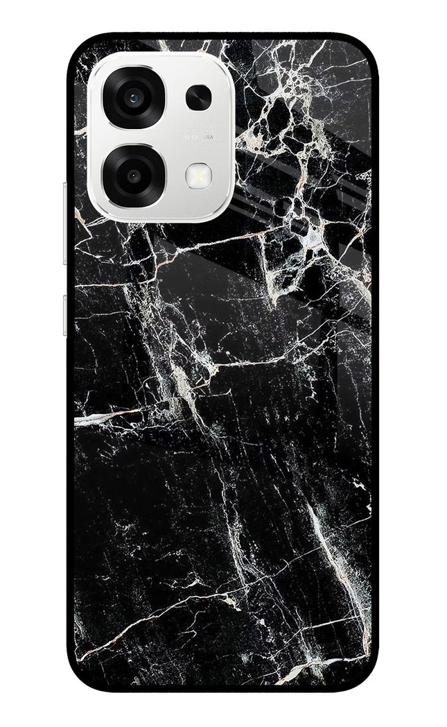Black Marble Texture Oppo F33 5G Metal Case Back Cover by Casekaro