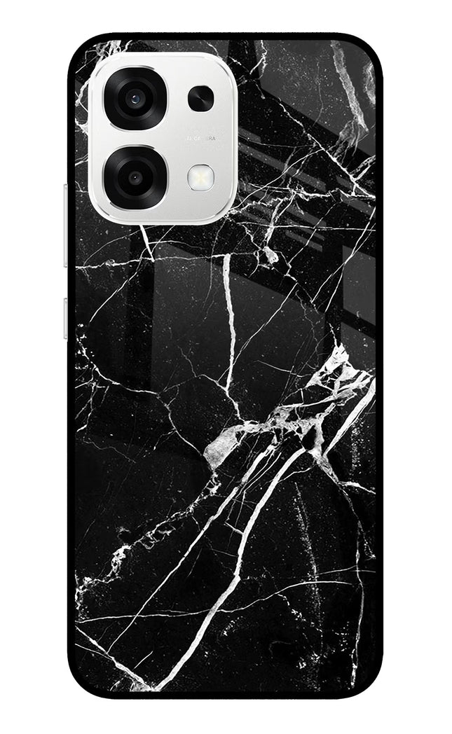 Black Marble Pattern Oppo F33 5G Metal Case Back Cover by Casekaro
