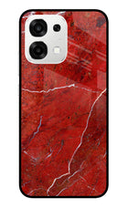 Red Marble Design Oppo F33 5G Metal Case Back Cover by Casekaro