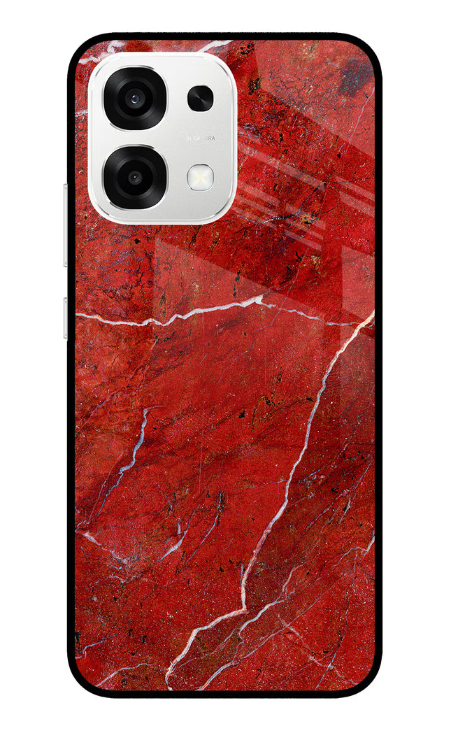 Red Marble Design Oppo F33 5G Metal Case Back Cover by Casekaro