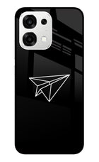Paper Plane White Oppo F33 5G Metal Case Back Cover by Casekaro