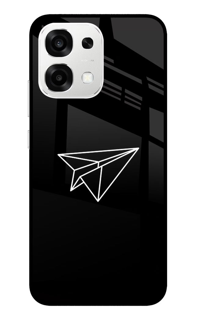 Paper Plane White Oppo F33 5G Metal Case Back Cover by Casekaro