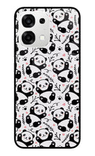 Cute Panda Oppo F33 5G Metal Case Back Cover by Casekaro