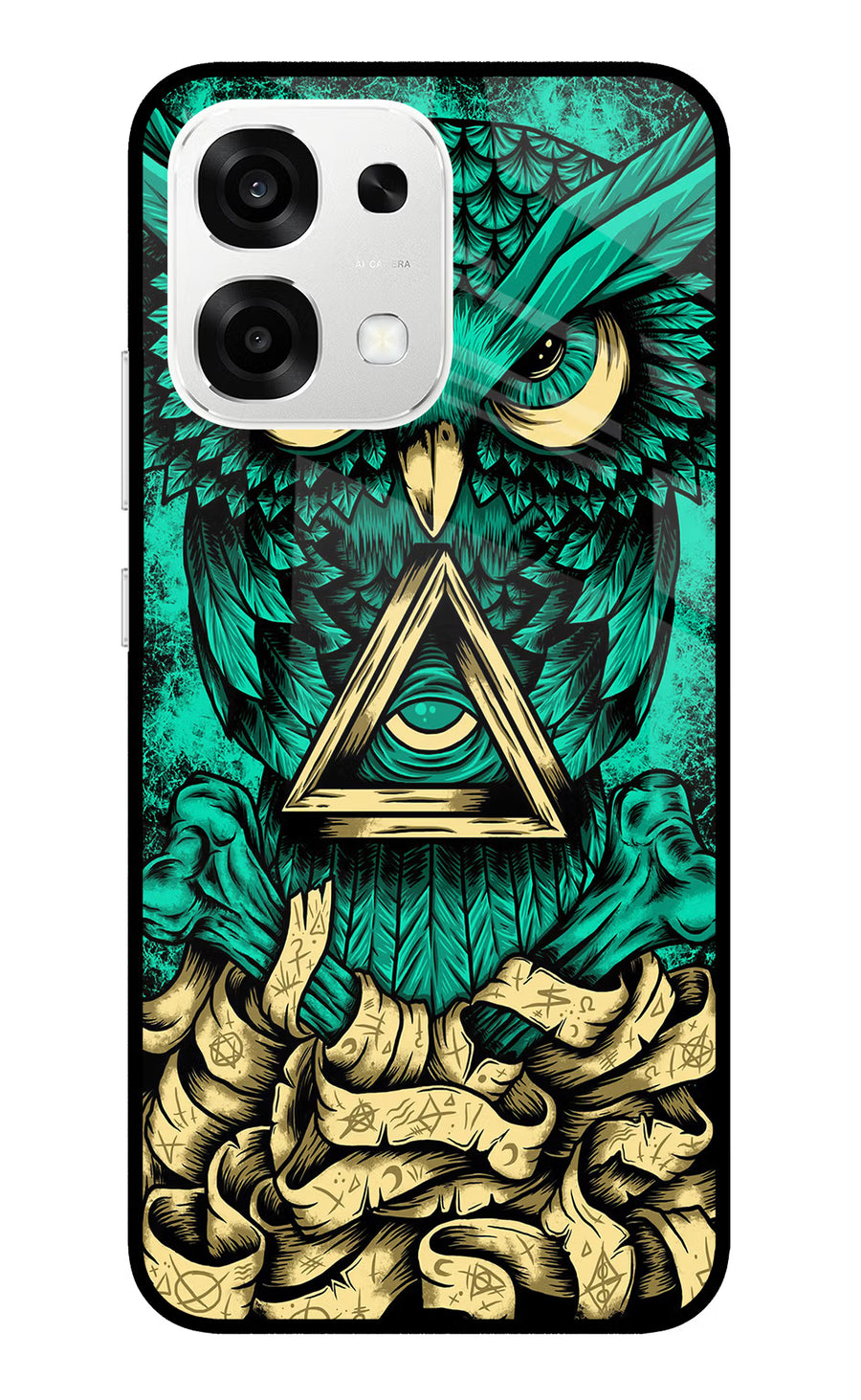 Green Owl Oppo F33 5G Back Cover, Metal case