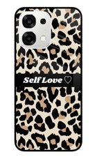 Leopard Print Self Love Oppo F33 5G Metal Case Back Cover by Casekaro
