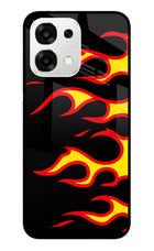 Side Sweep Flames Oppo F33 5G Metal Case Back Cover by Casekaro