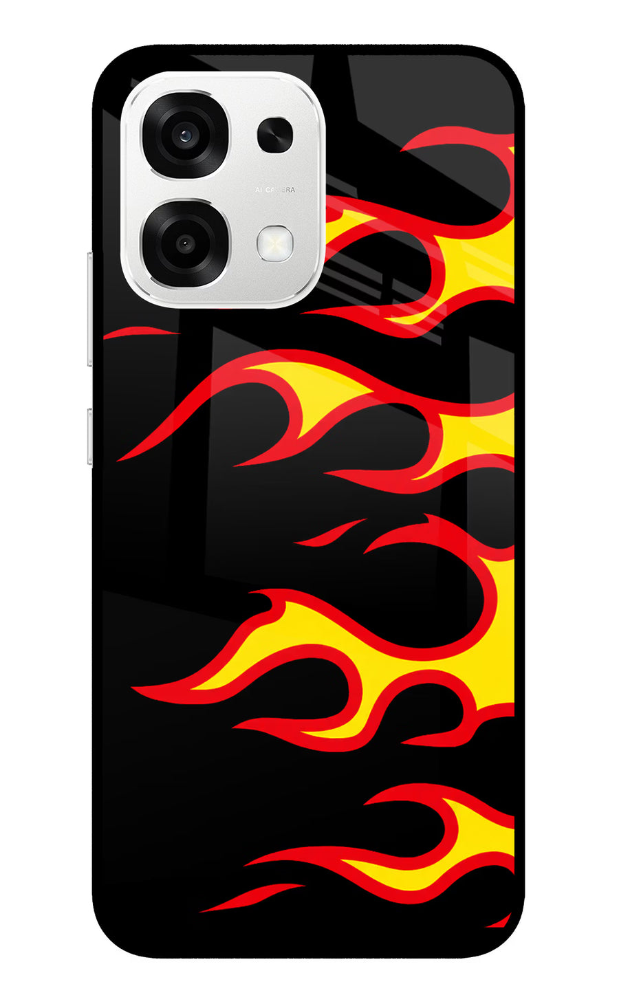 Side Sweep Flames Oppo F33 5G Back Cover, Metal case
