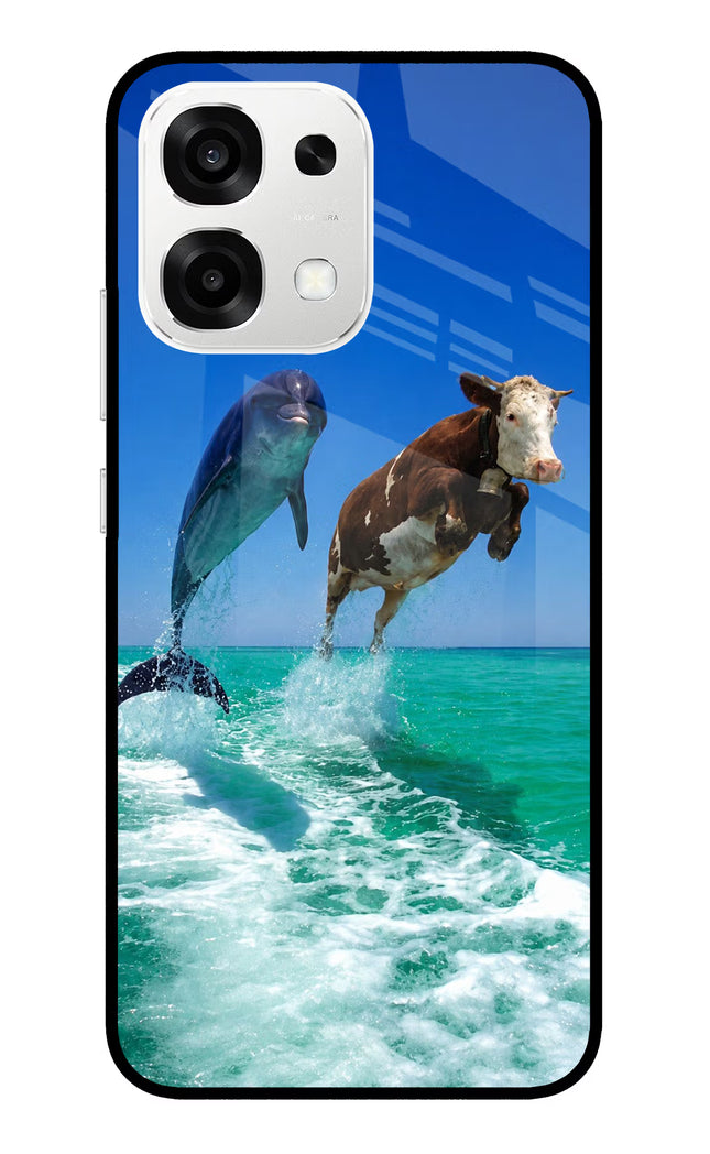 Dolphin vs Cow Oppo F33 5G Metal Case Back Cover by Casekaro