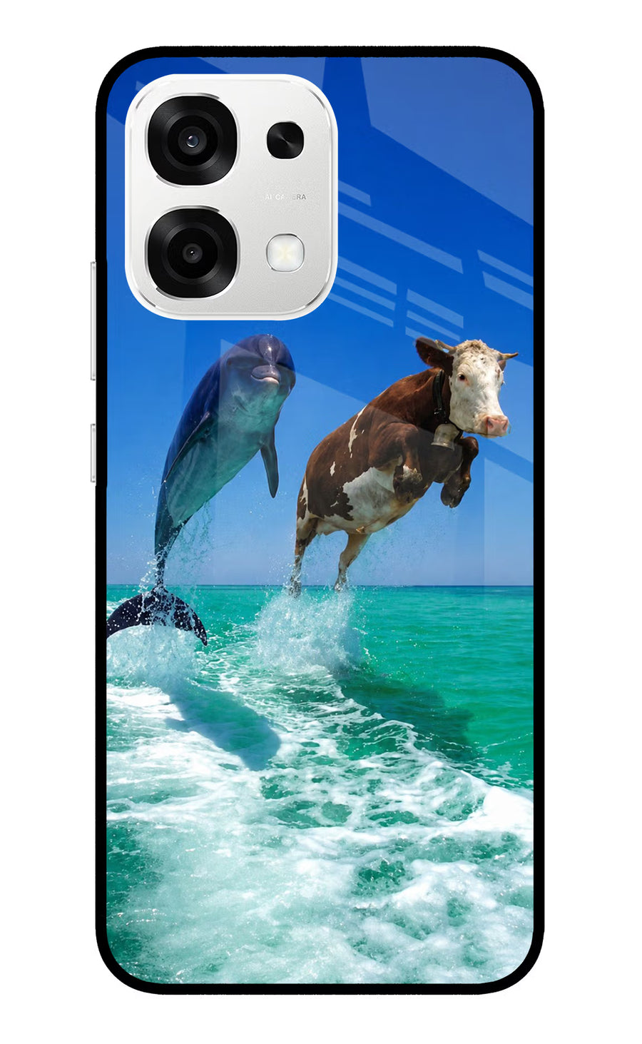 Dolphin vs Cow Oppo F33 5G Back Cover, Metal case