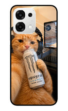 Gamer Cat Energy Oppo F33 5G Metal Case Back Cover by Casekaro