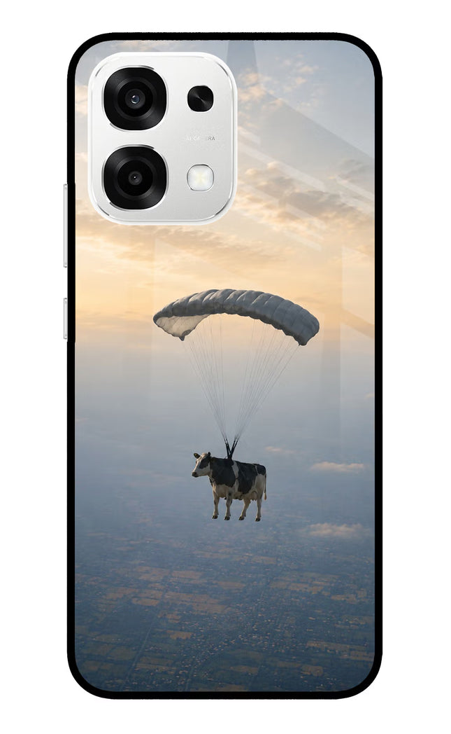 Skydiving Cow Oppo F33 5G Metal Case Back Cover by Casekaro