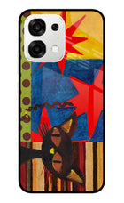 Pop Cat Oppo F33 5G Metal Case Back Cover by Casekaro