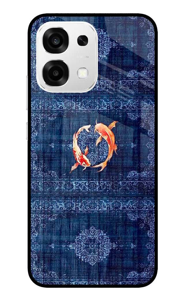Koi Blue Oppo F33 5G Metal Case Back Cover by Casekaro
