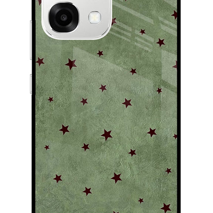 Green Stars Oppo F33 5G Metal Case Back Cover by Casekaro