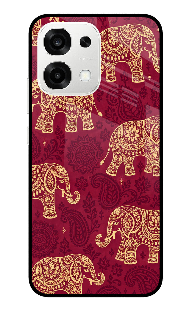 Maroon Elephant Oppo F33 5G Metal Case Back Cover by Casekaro