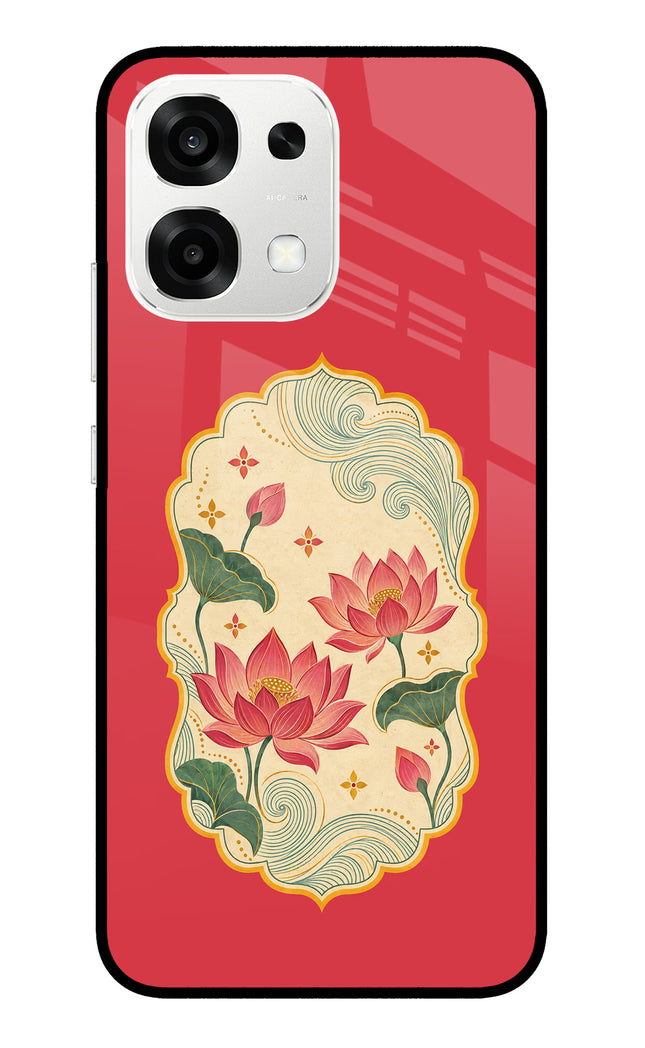 Pink Lotus Oppo F33 5G Metal Case Back Cover by Casekaro