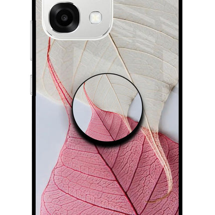 White Pink Leaf Oppo F33 5G Pop Case by Casekaro