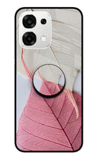 White Pink Leaf Oppo F33 5G Pop Case by Casekaro