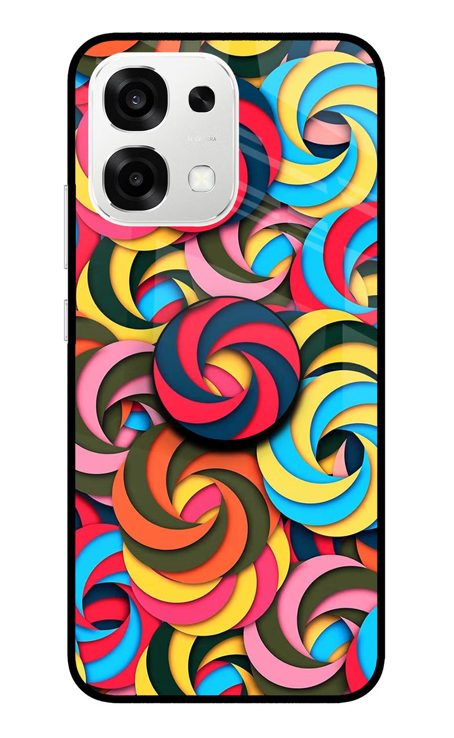 Spiral Pattern Oppo F33 5G Pop Case, Metal case