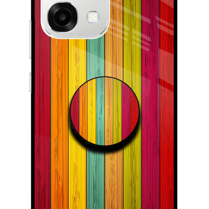 Multicolor Wooden Oppo F33 5G Pop Case by Casekaro