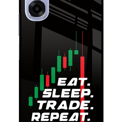 Eat Sleep Trade Repeat OPPO K14x 5G Metal Case Back Cover by Casekaro