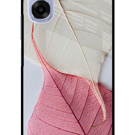White Pink Leaf OPPO K14x 5G Metal Case Back Cover by Casekaro