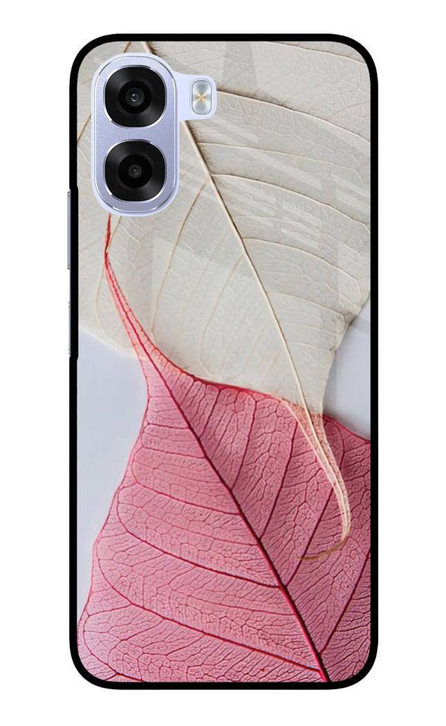White Pink Leaf OPPO K14x 5G Metal Case Back Cover by Casekaro
