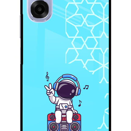 Cute Astronaut Chilling OPPO K14x 5G Metal Case Back Cover by Casekaro