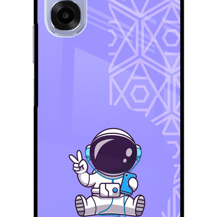 Cute Astronaut Chilling OPPO K14x 5G Metal Case Back Cover by Casekaro
