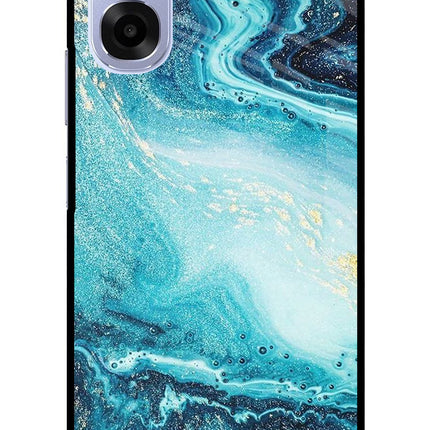 Blue Glitter Marble OPPO K14x 5G Metal Case Back Cover by Casekaro