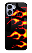 Side Sweep Flames OPPO K14x 5G Metal Case Back Cover by Casekaro