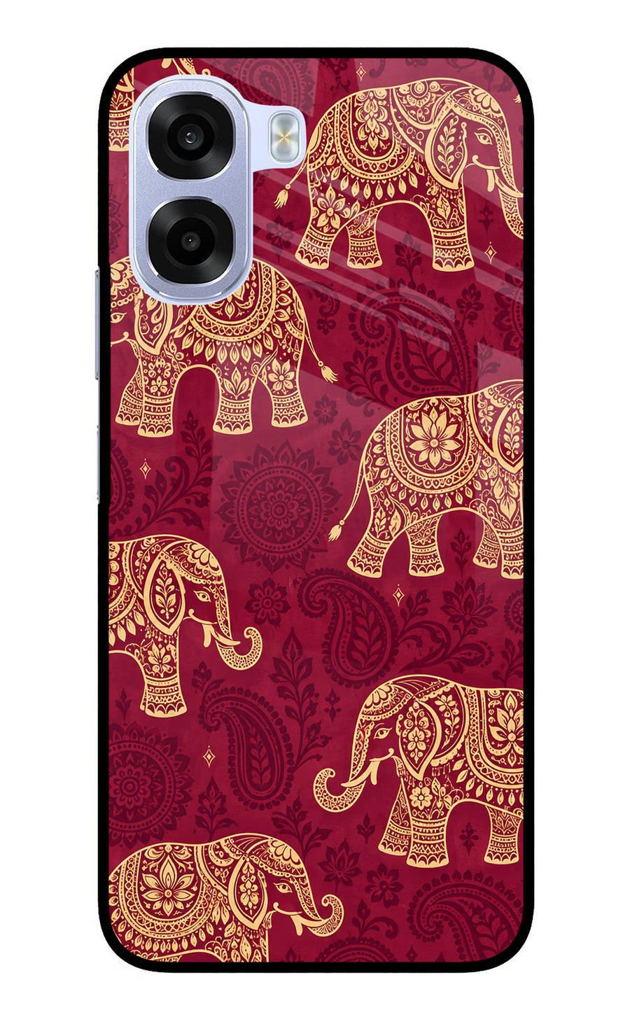 Maroon Elephant OPPO K14x 5G Back Cover, Metal case