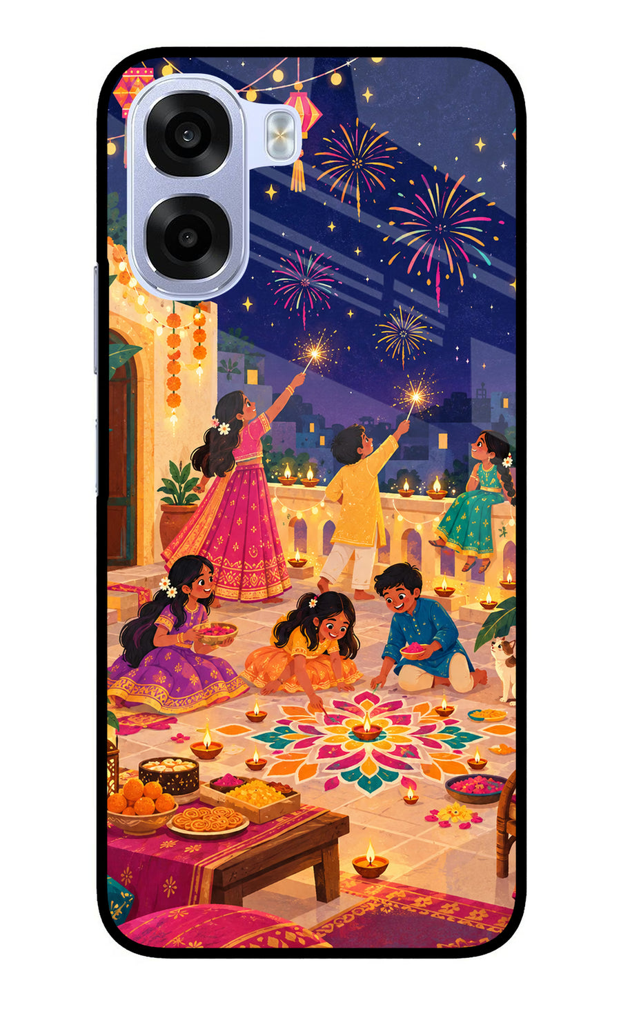 Diwali Night OPPO K14x 5G Back Cover, Metal case
