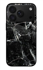 Black Marble Texture iPhone 18 Pro Metal Case Back Cover by Casekaro