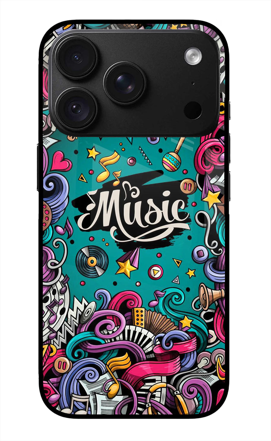 Music Graffiti iPhone 18 Pro Back Cover, Metal case