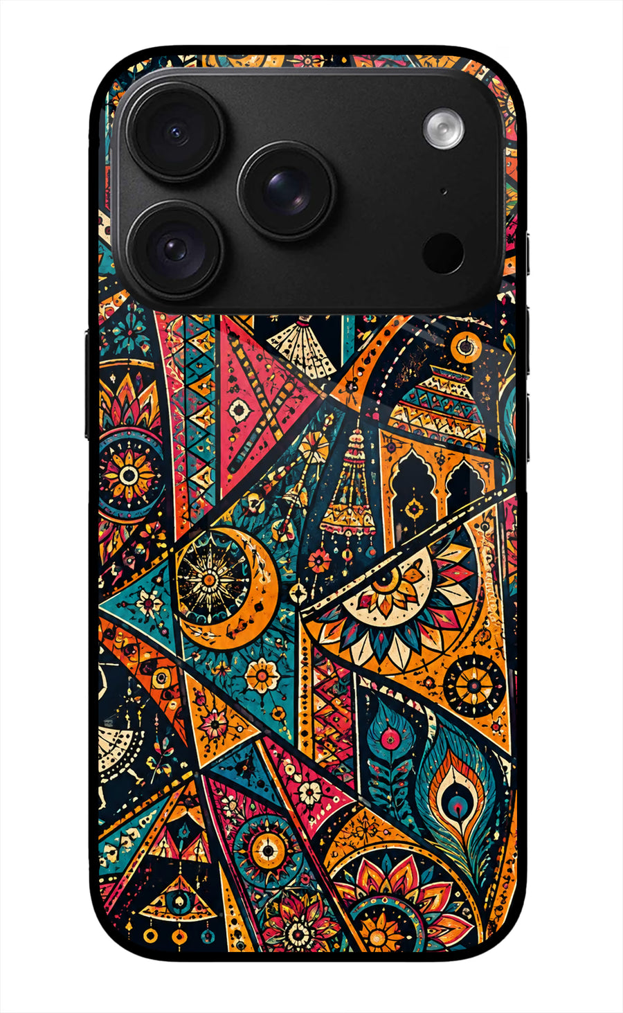Folk Print iPhone 18 Pro Back Cover, Metal case
