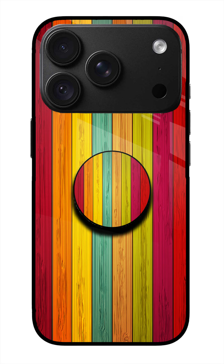 Multicolor Wooden iPhone 18 Pro Pop Case, Metal case