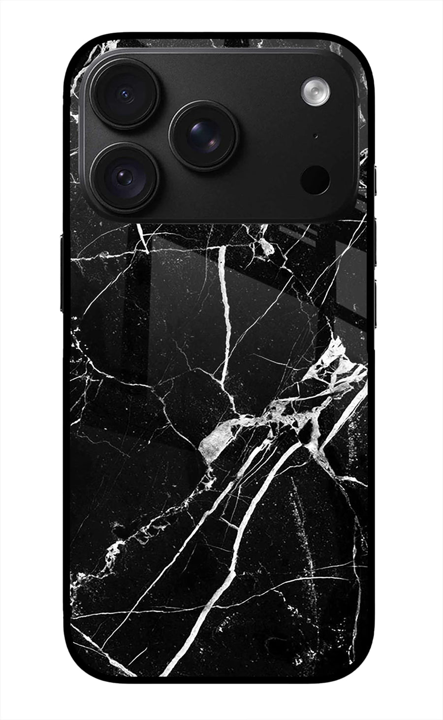 Black Marble Pattern iPhone 18 Pro Max Back Cover, Metal case