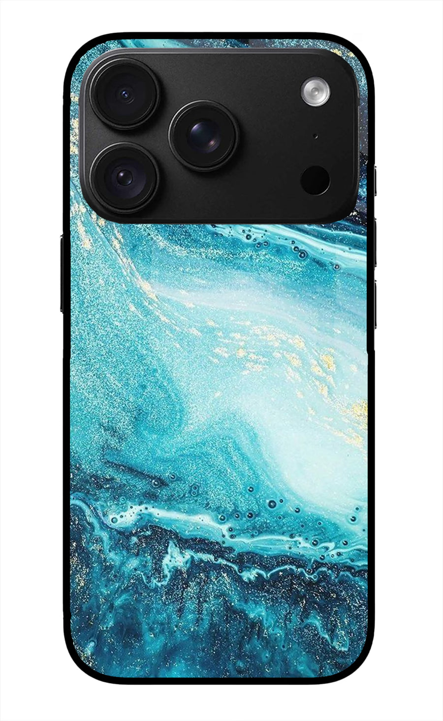Blue Glitter Marble iPhone 18 Pro Max Back Cover, Metal case