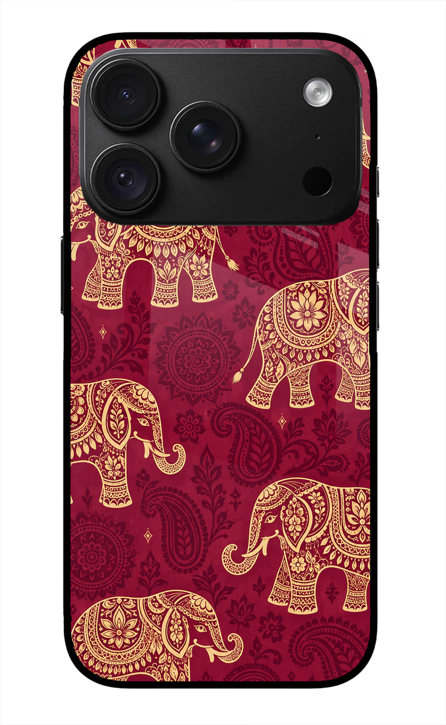 Maroon Elephant iPhone 18 Pro Max Back Cover, Metal case