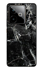 Black Marble Texture Realme GT 7T Metal Case Back Cover by Casekaro